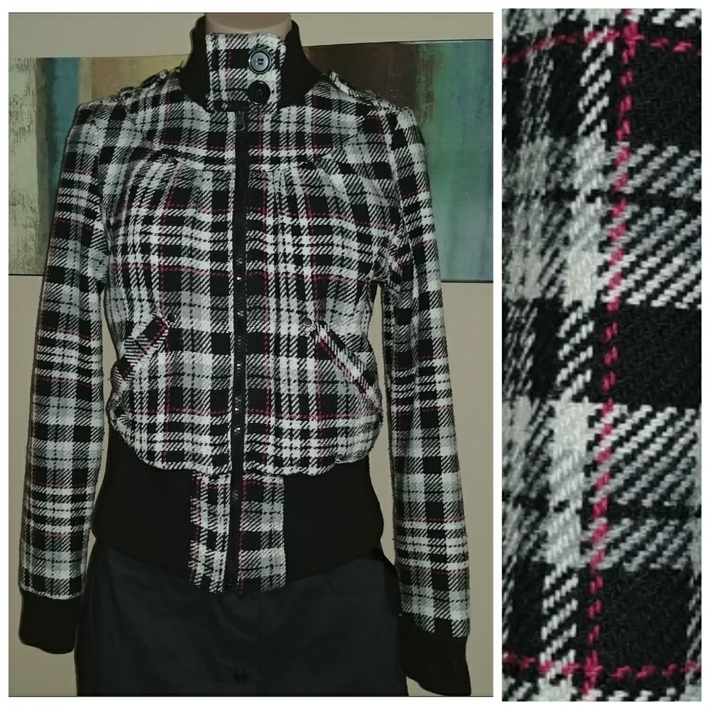 3/$50 Sale PLAID WOOL JACKET COAT DEB LONG SLEEVE